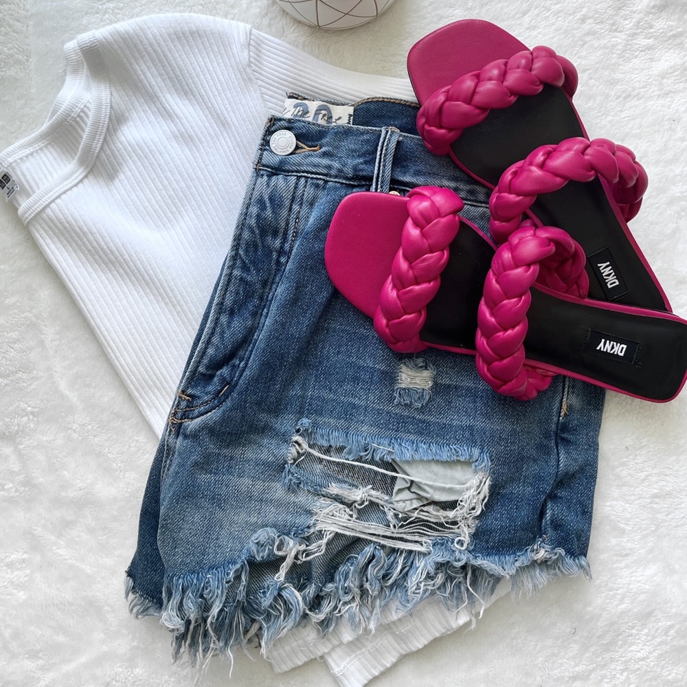 Pink Braided Sandals - Picture 2 of 6